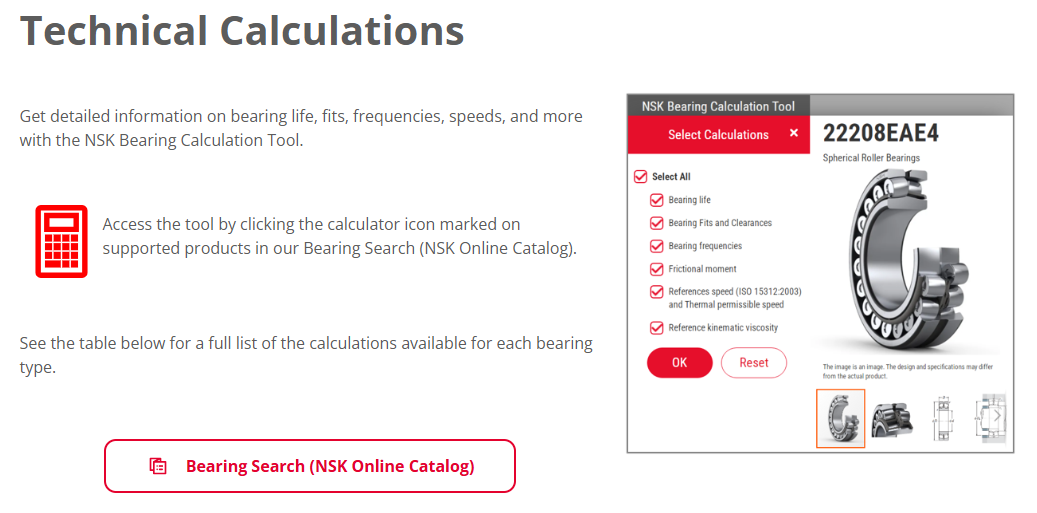 Link to the technical calculation tool