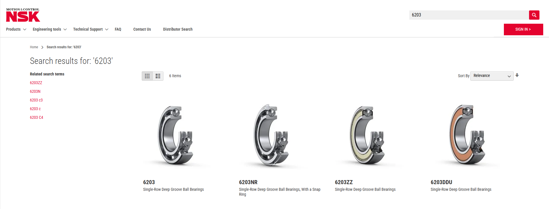 Screen for using the search box